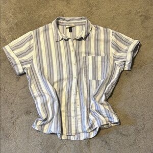 Universal Thread Blue and White Striped Button Down Shirt